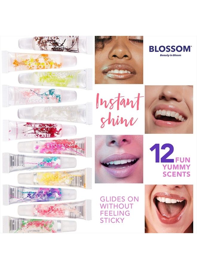 Blossom Scented Moisturizing Lip Gloss Tubes, Infused with Real Flowers, 0.3 fl. oz/9ml, Cherry - Image 4