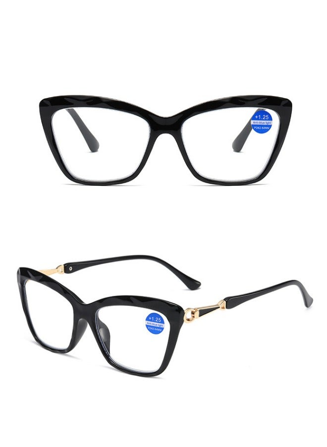 Booma Opticals KIM +2.00 Reading Glasses, Presbyopia Eyeglasses, 2.0 Magnification, Cat Eye Black Frame for Women, Anti-Blue Light Magnification Glasses for Eye Strain Relief, Computer Eyewear - Image 3