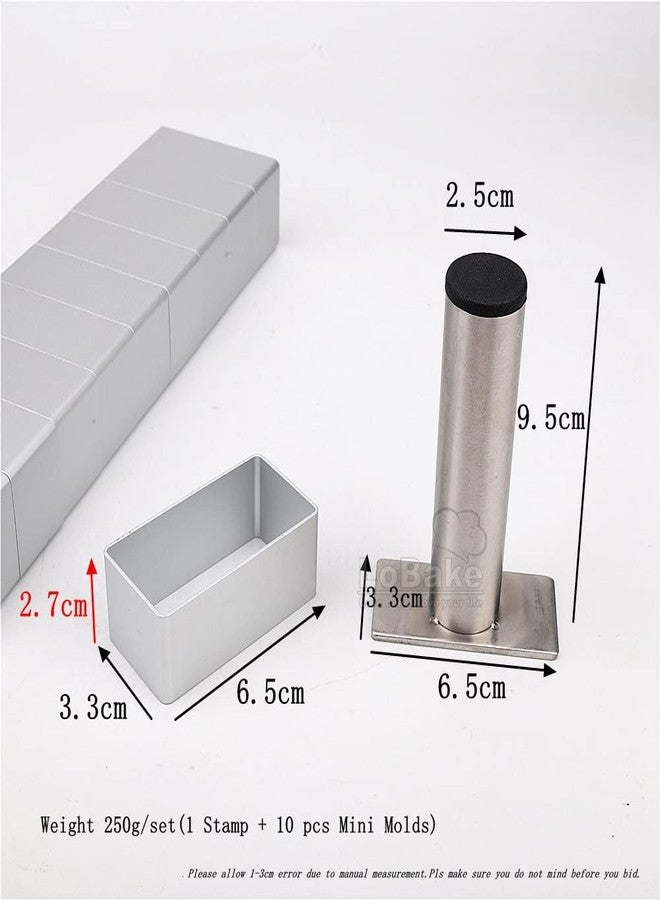 lobake 2.7cm heightened lengthened rectangle aluminium pineapple cake mold stainless steel stamp fondant candy mooncake moulding tools - Image 2