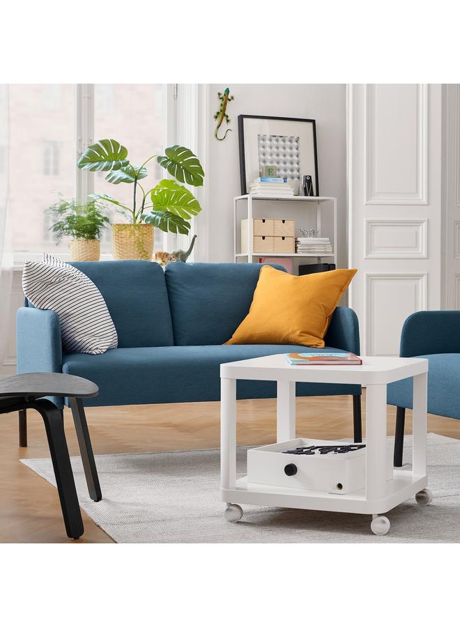 Zaboon Side table on castors, white, 50x50 cm - Image 3