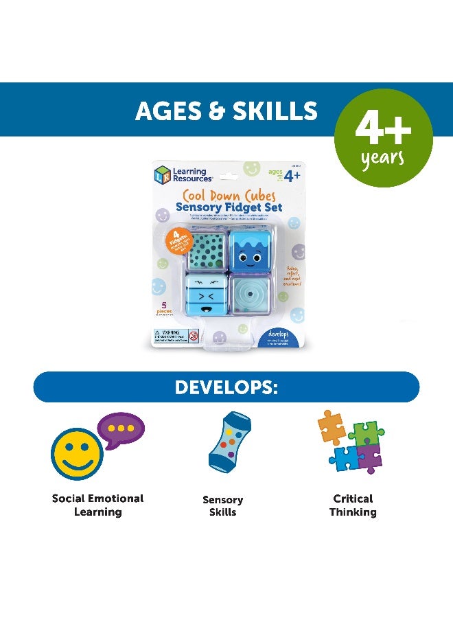 ليرننج ريسورسز مجموعة مكعبات حسية لتهدئة الأطفال من Learning Resources، مكونة من 4 ألعاب فيدجيت مهدئة مع صينية لتنظيم المشاعر والتركيز، مناسبة للأعمار من 4 سنوات فما فوق - Image 4