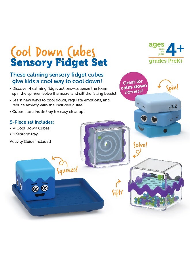 ليرننج ريسورسز مجموعة مكعبات حسية لتهدئة الأطفال من Learning Resources، مكونة من 4 ألعاب فيدجيت مهدئة مع صينية لتنظيم المشاعر والتركيز، مناسبة للأعمار من 4 سنوات فما فوق - Image 5