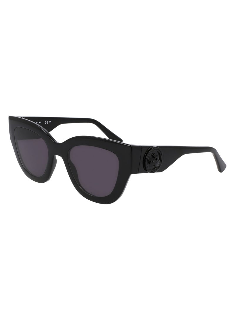 Longchamp نظارة شمسية نسائية على شكل عين القطة مع حماية من الأشعة فوق البنفسجية LO744S-001-5221 - مقاس العدسة: 52 - أسود  - Image 2