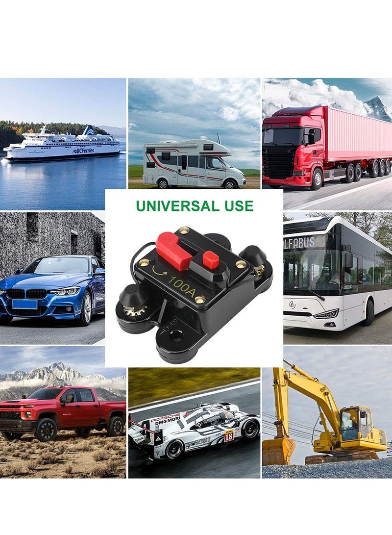 1pcs Circuit Breaker 100amp-12-24v Dc with Manual Reset Waterproof Fuse Holder for Marine Rv Car Audio and Home Solar System Amps Protection - Image 2