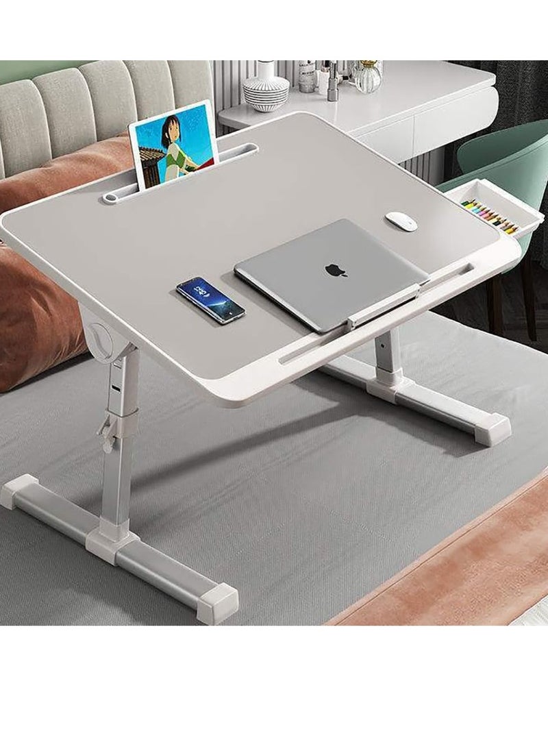CityRiya-Long - Laptop Desk for Bed Bedside Computer Table Adjustable Laptop Table Desk End Side Table for Sofa/Bed Laptop Computer Stand Desks Laptop Bed Tray Table Lap Desk (Grey) - Image 1