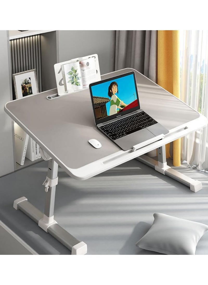 CityRiya-Long - Laptop Desk for Bed Bedside Computer Table Adjustable Laptop Table Desk End Side Table for Sofa/Bed Laptop Computer Stand Desks Laptop Bed Tray Table Lap Desk (Grey) - Image 1