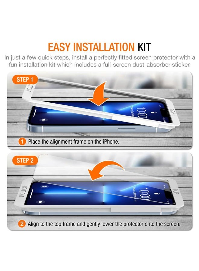 Trianium Screen Protector Compatible for iPhone 13 Pro Max 2021 3 Pack 6.7 inch Tempered Glass 9H Film - HD (w/Alignment Case Tool included) - Image 5