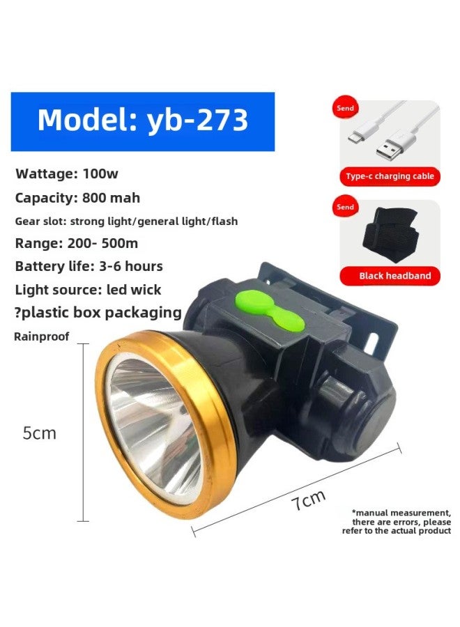 Kangming 8951 Flashlight Mini Kids Student Outdoor Home Lighting LED Rechargeable Plastic Flashlight-Product Specifications:Headlight Yb-273  - Image 1