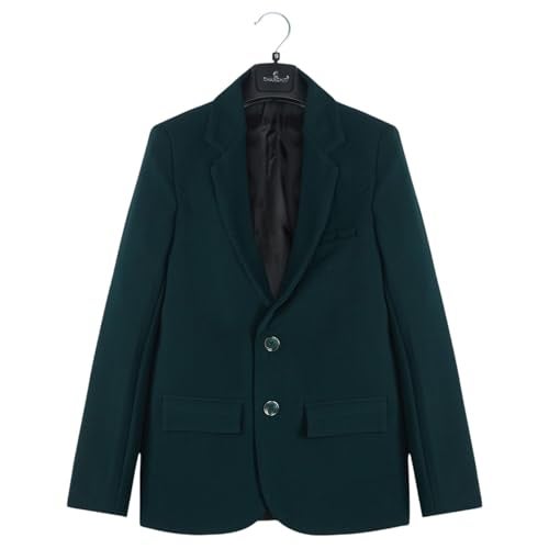 CHARCHIT Boys Regular Fit Plain Blazer and T-Shirt DarkGreen - Image 3