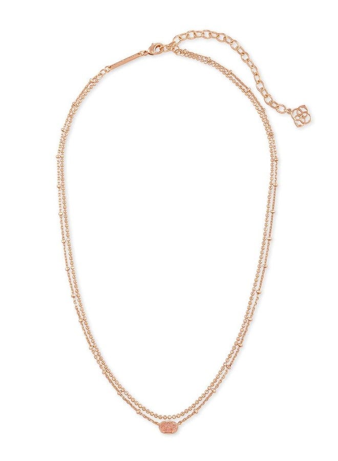 Kendra Scott Emilie Multi-Strand Necklace for Women, Fashion Jewelry, 14k Rose Gold-Plated, Sand Drusy - Image 2