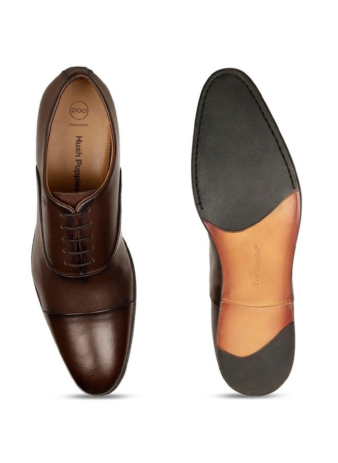 Hush Puppies - Hush Puppies Men's Florian Toe Cap Formal (8244889_Dark Brown_9 UK) - Image 1