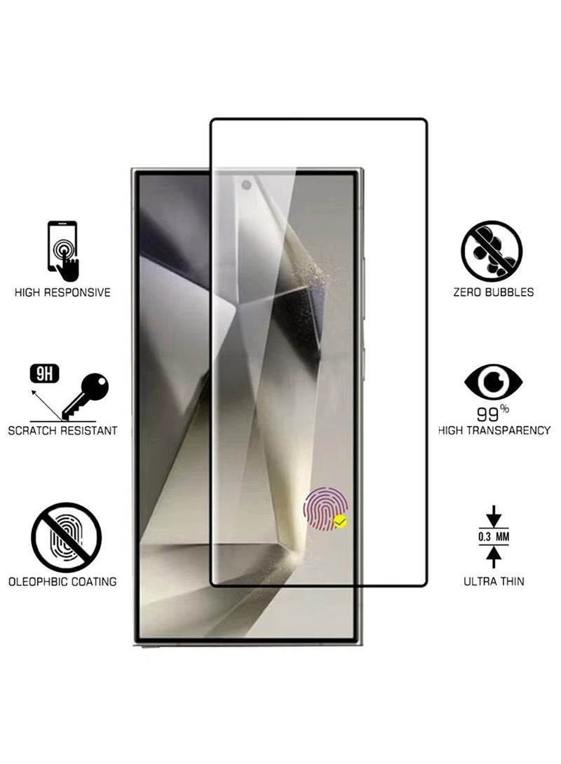 YJS Screen Protector for Samsung Galaxy S25 Ultra Tempered Glass Screen Protector Full Glue Edge to Edge 9H Hardness Anti Fingerprint Scratch Resistance Glass for Samsung Galaxy S25 Ultra - Image 3
