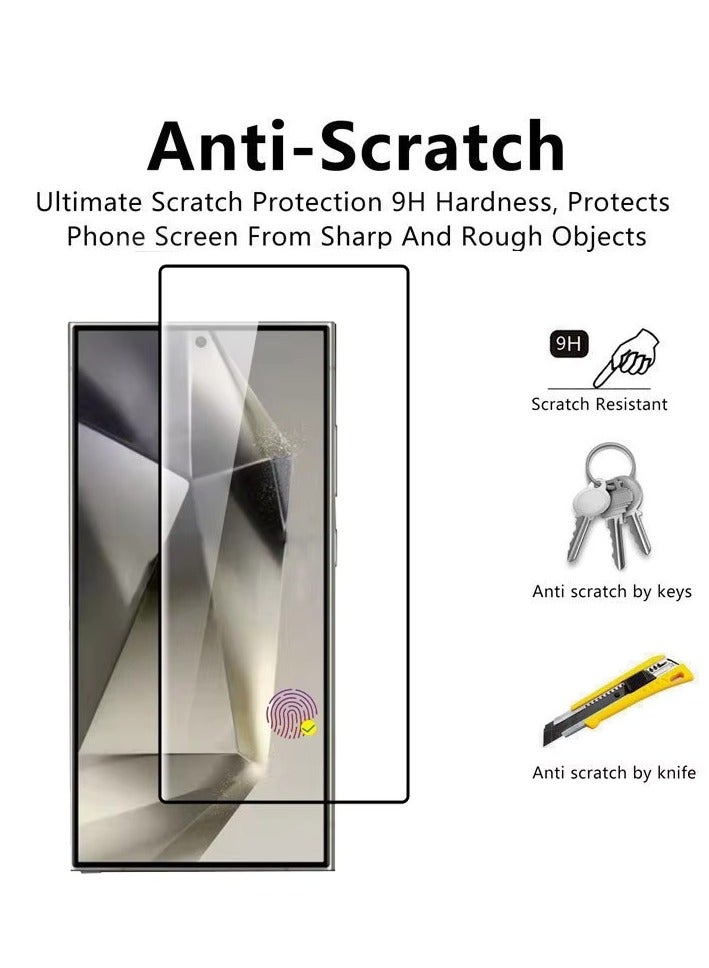 YJS Screen Protector for Samsung Galaxy S25 Ultra Tempered Glass Screen Protector Full Glue Edge to Edge 9H Hardness Anti Fingerprint Scratch Resistance Glass for Samsung Galaxy S25 Ultra - Image 4