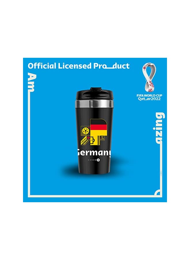 FIFA كوب قطر 2022 من الفولاذ المقاوم للصدأ قهوة فراغ Mug ألمانيا 450 مل أسود Rt500402G - Image 3