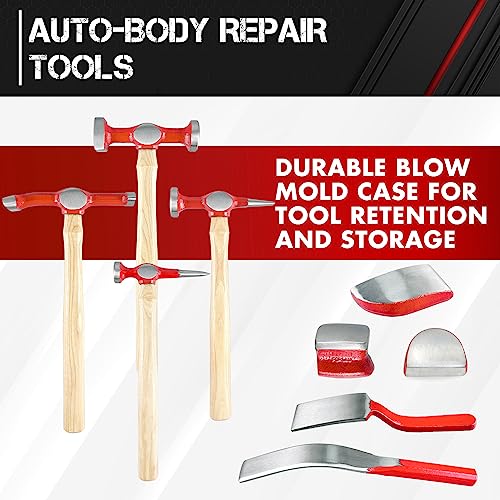 ct C&T 9 Piece Heavy Auto Body Repair Tool Hammer Dolly Set, Car Body Repair Tool Kit with Carrying Case, Hickory Handles,Fender Repair kit - Image 3