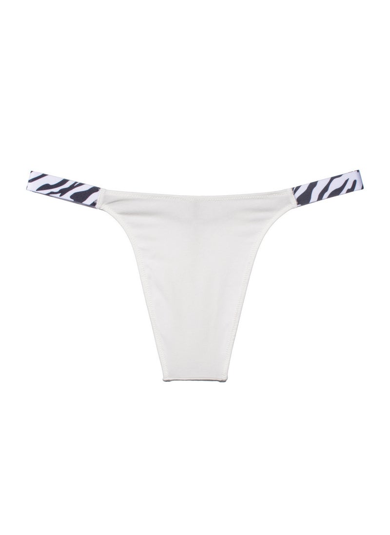 Generic - Ladies Cotton Thong Panties Semi-Coverage Comfy Underwear White - Image 1