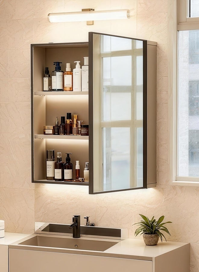 Sharpdo Wall Mirror 62 x 41 x 11 CM - Wall-Mounted Mirror Cabinet with Black Frame - Makeup Mirror for Dressing Room, Living Room, Bathroom - Image 1