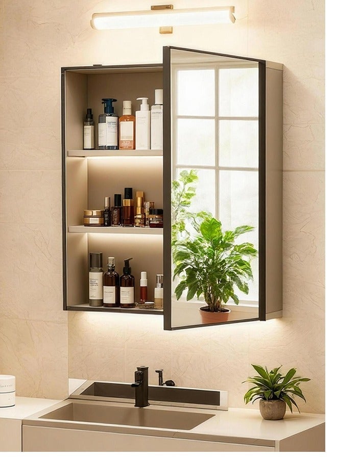 Sharpdo Wall Mirror 62 x 41 x 11 CM - Wall-Mounted Mirror Cabinet with Black Frame - Makeup Mirror for Dressing Room, Living Room, Bathroom - Image 1