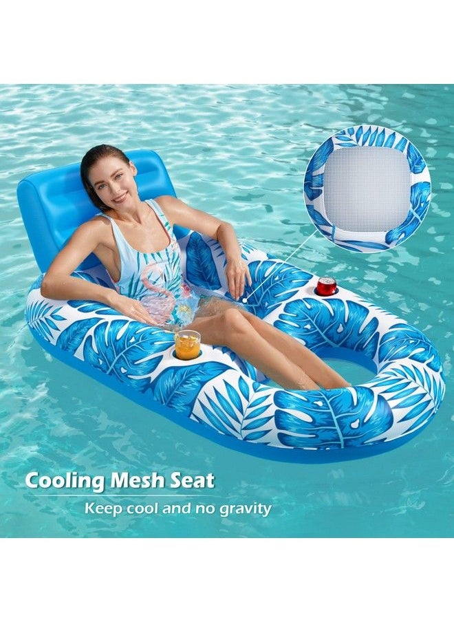 Jasonwell - Inflatable Pool Float Adult Pool Floaties Lounger Floats Rafts Floating Chair Floats Water Floaty For Swimming Pool Lake Lounge Float With Cup Holders Beach Pool Party Toys For Adults Kids - Image 1