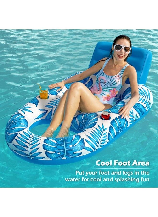 Jasonwell - Inflatable Pool Float Adult Pool Floaties Lounger Floats Rafts Floating Chair Floats Water Floaty For Swimming Pool Lake Lounge Float With Cup Holders Beach Pool Party Toys For Adults Kids - Image 1