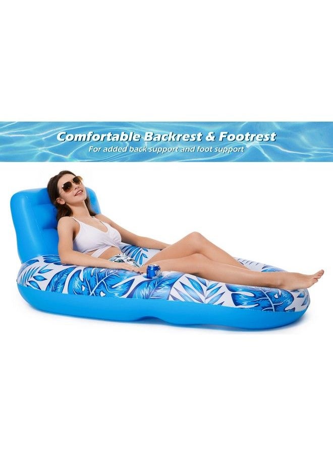 Jasonwell - Inflatable Pool Float Adult Pool Floaties Lounger Floats Rafts Floating Chair Floats Water Floaty For Swimming Pool Lake Lounge Float With Cup Holders Beach Pool Party Toys For Adults Kids - Image 1