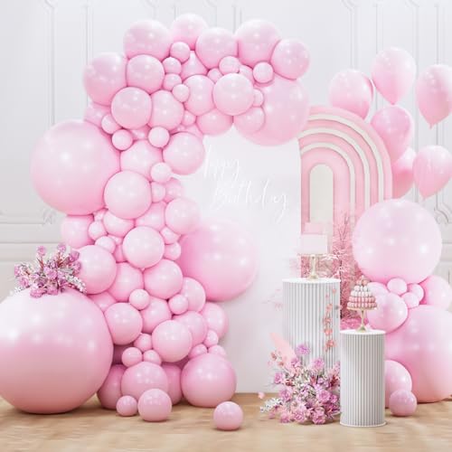 PartyWoo Baby Pink Balloons 127pcs Different Sizes of 36 18 12 10 5 Inch Pastel Pale Light Pink Balloons Arch Kit Garland for Gender Reveal Baby Shower Birthday Princess Party Decorations PinkQ05 - Image 1