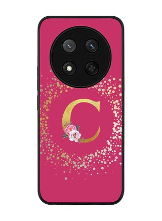 Custom Monogram Floral - C ( Deep Pink )
