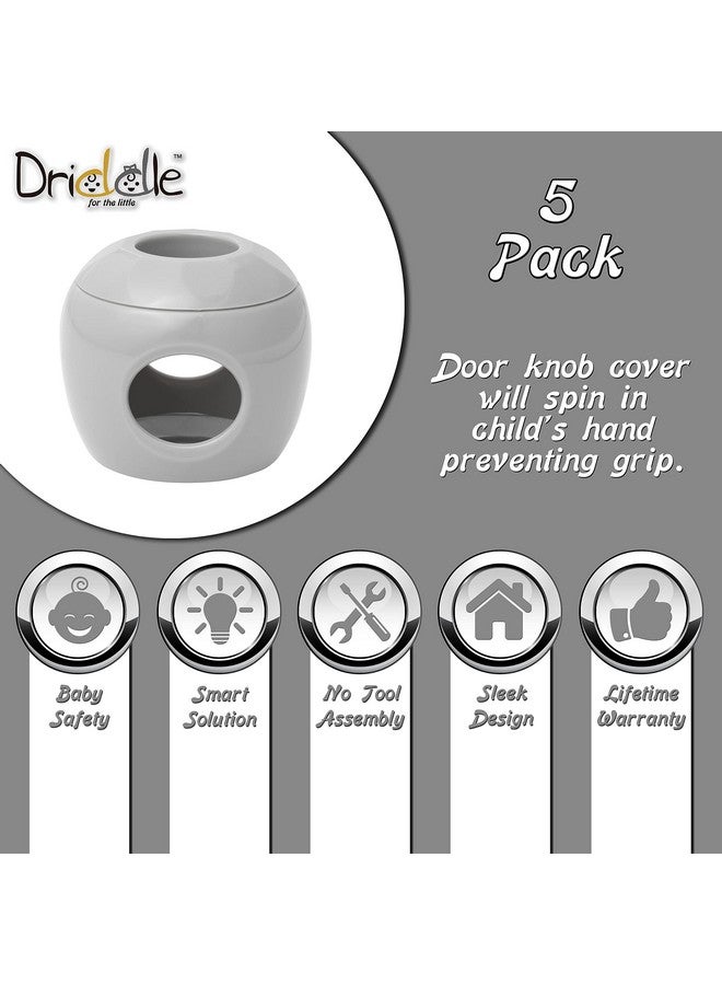 Driddle New & Improved - Door knob Baby Safety Cover - 5 Pack - Deter Little Kids from Opening Doors with A Child Proof Door Handle Lock - Driddle - Image 3