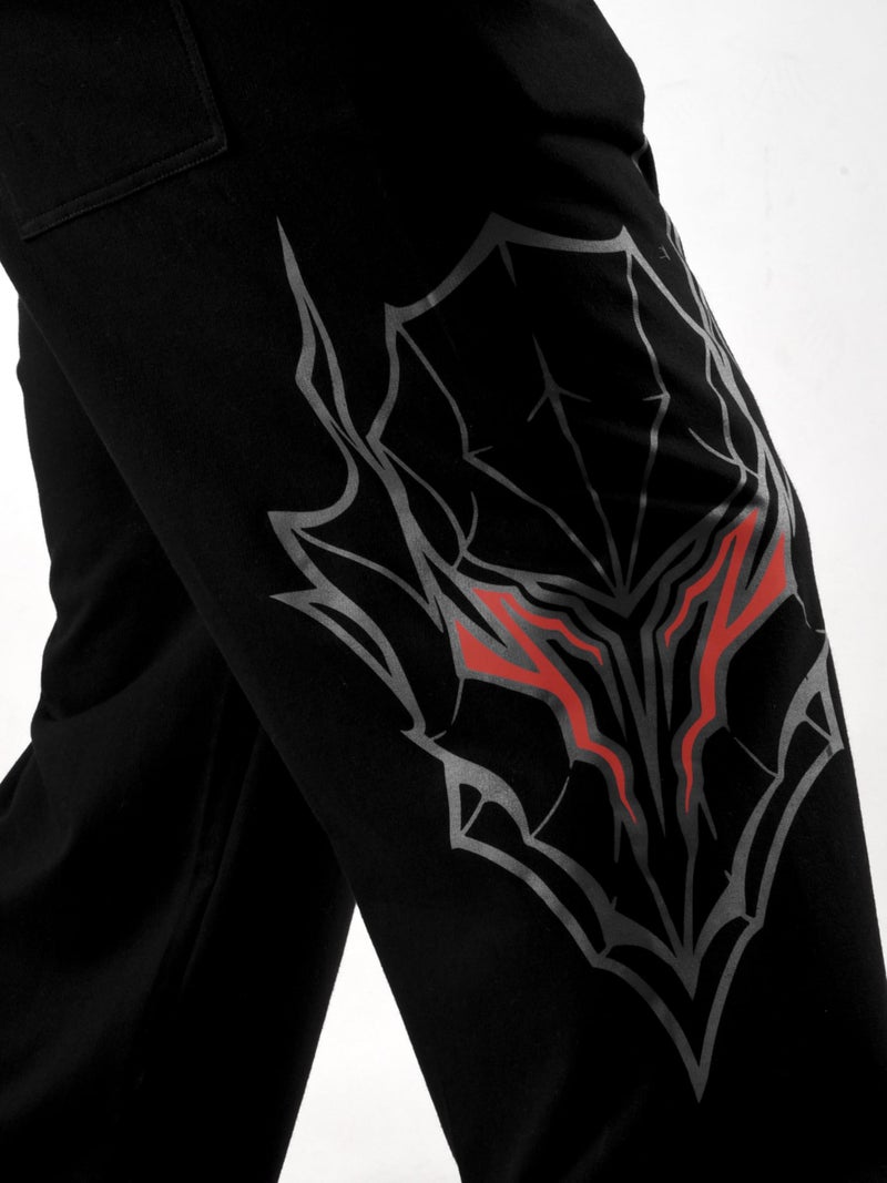 ComicSense.xyz Unisex Anime Joggers for Men & Women, Cursed Printed Baggy Fit Track Anime Pants - X-Large Black - Image 2