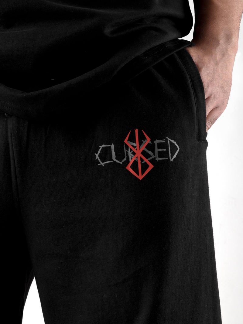 ComicSense.xyz Unisex Anime Joggers for Men & Women, Cursed Printed Baggy Fit Track Anime Pants - X-Large Black - Image 3