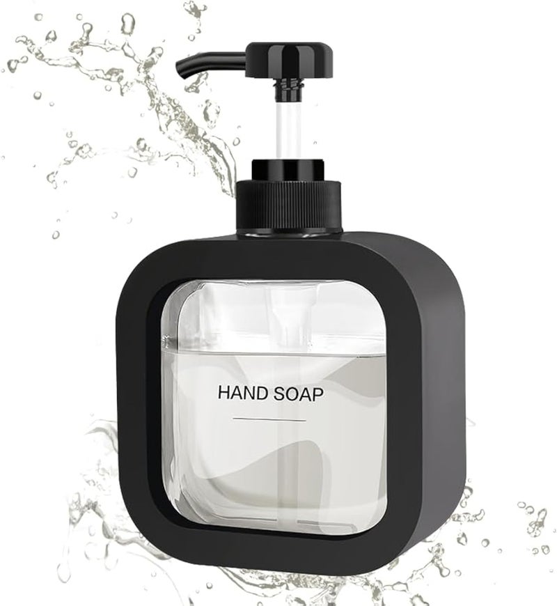 Soap Dispenser Plastic Clear Empty Pump Lotion Bottles Portable Soap Dispensers Pressing Refillable Liquid Container for Kitchen Bathroom, Pack of 1, 350 MI, Mix Color