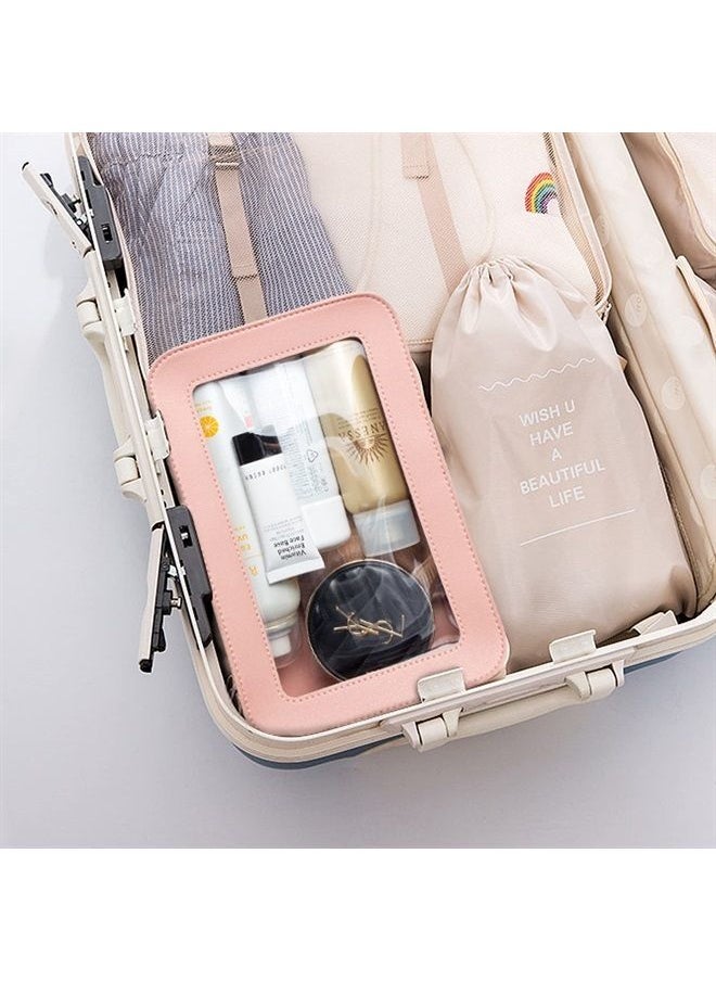 LETGO Clear Makeup Bags, TSA Approved Toiletry Bag with Zipper, Clear Makeup Organizer Fit Carry-on Travel Essentials,Clear Cosmetic Bags for Women Men (C-Pink)  - Image 5