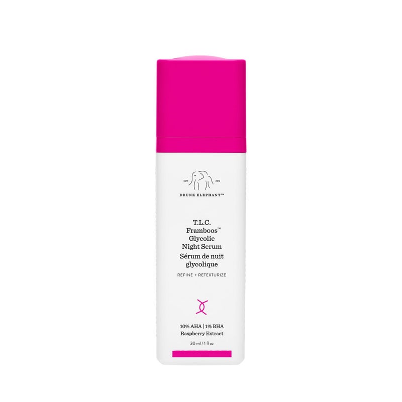 Drunk Elephant T.L.C. Framboos Glycolic Serum - 30 ml/1 fl oz - Exfoliating AHA Serum - Clean Clinical Skincare - Cruelty-Free - Dermatologist-Tested - Free of Essential Oils, Silicones, and Fragrance - Image 1
