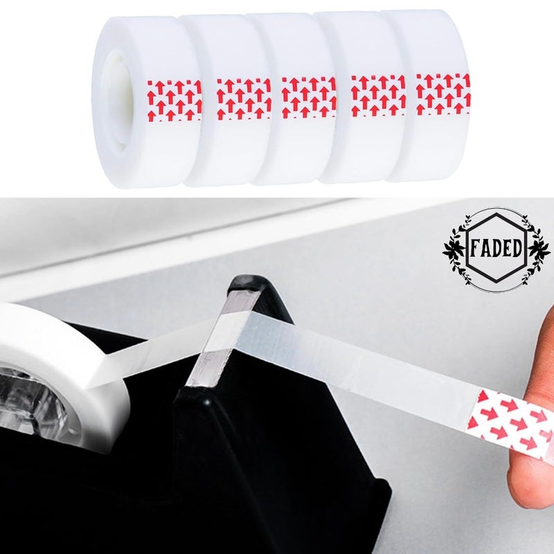 Faded Invisible Tape – Clear Matte Finish Adhesive Tape for Office, School & Home Use | Easy Tear, Photo Safe, Transparent Tape Rolls for Refillable Dispensers & Everyday (Pak of 5) - Image 5
