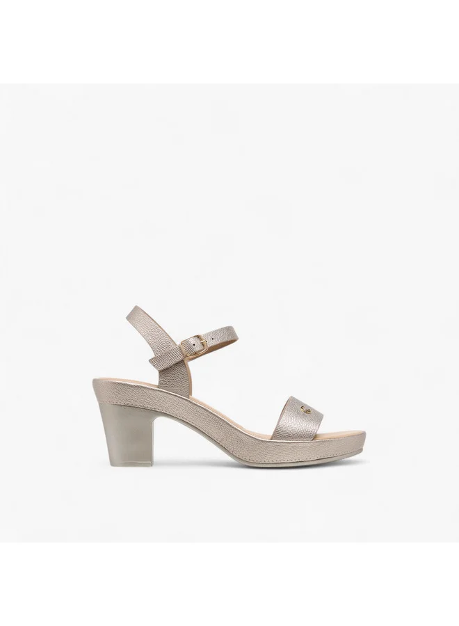 Le Confort Women Textured Strap Sandals with Block Heel