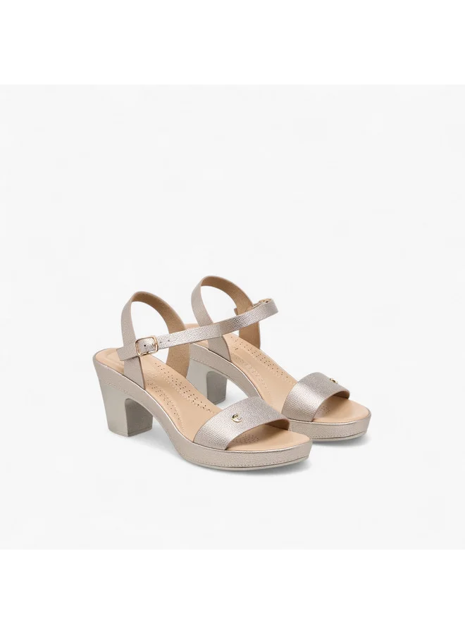 Le Confort Women Textured Strap Sandals with Block Heel