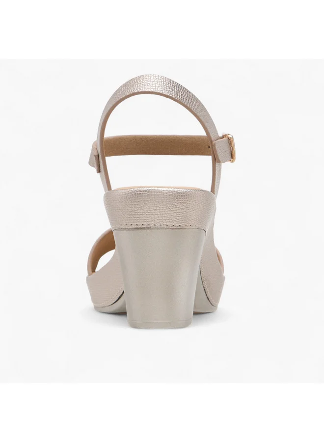 Le Confort Women Textured Strap Sandals with Block Heel
