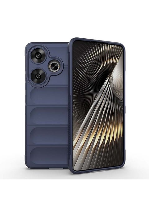 Shockproof Protective Phone Case Cover with Soft Anti-Scratch Microfiber Lining for Xiaomi Poco F6 5G Blue