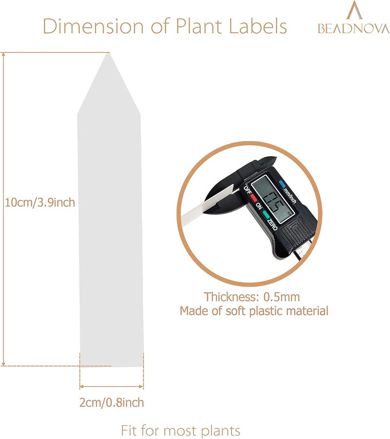 BEADNOVA Plant Labels 150pcs Plant Tags Multicolor Identification Stakes Plastic Labels for Pots Garden 4 Inch 6 Colors - Image 2