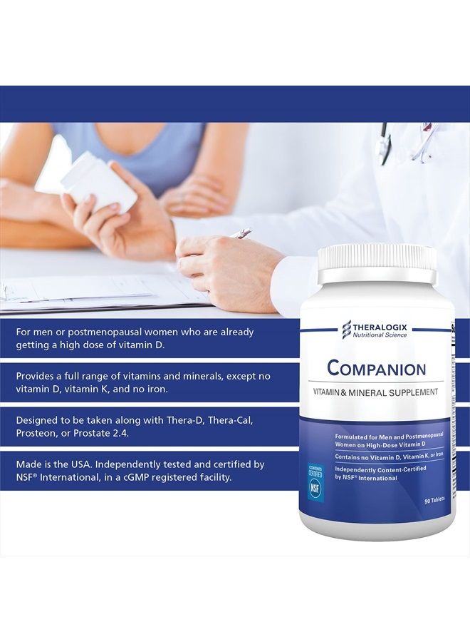 Theralogix Companion Daily Multivitamin Supplement for Men & Women 50+ Without Iron, Vitamin K, & Vitamin D | 90-Day Supply - Manufactured in The USA and NSF Certified - Image 4