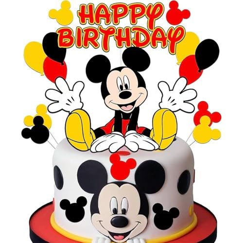 EBWHOLE Birthday Cake Toppers Cute Mouse Cake Decorations Cartoon Themed Cupcake Topper Birthday Party Supplies - Image 1