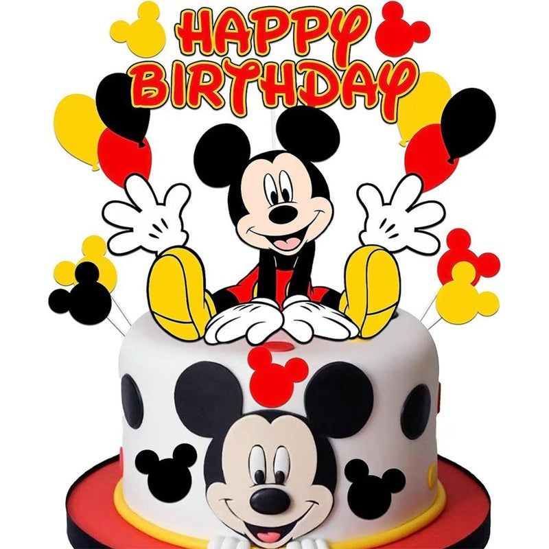 EBWHOLE Birthday Cake Toppers Cute Mouse Cake Decorations Cartoon Themed Cupcake Topper Birthday Party Supplies - Image 2
