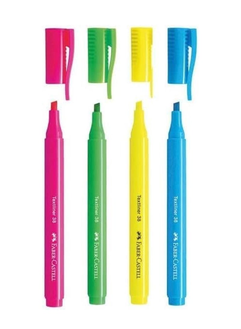 FABER-CASTELL أقلام تمييز رفيعة 4 قطع بألوان نيون - Image 3