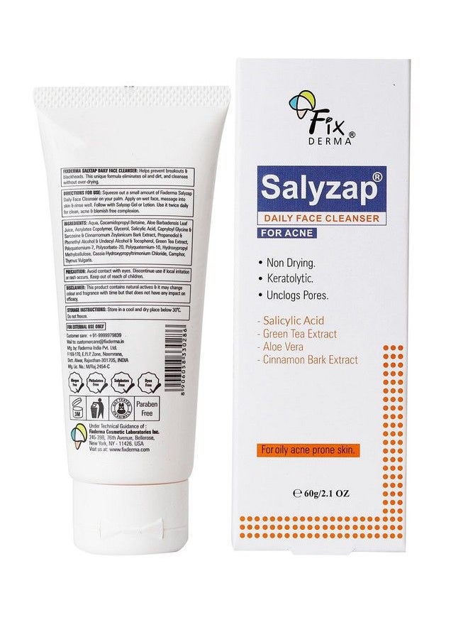 FIXDERMA 2% Salicylic Acid Face Wash For Oily Skin ; Sulphate Free ; Face Cleanser For Acne Or Pimples ; Acne Clearing Face Wash For Men & Women 60 Ml  - Image 4