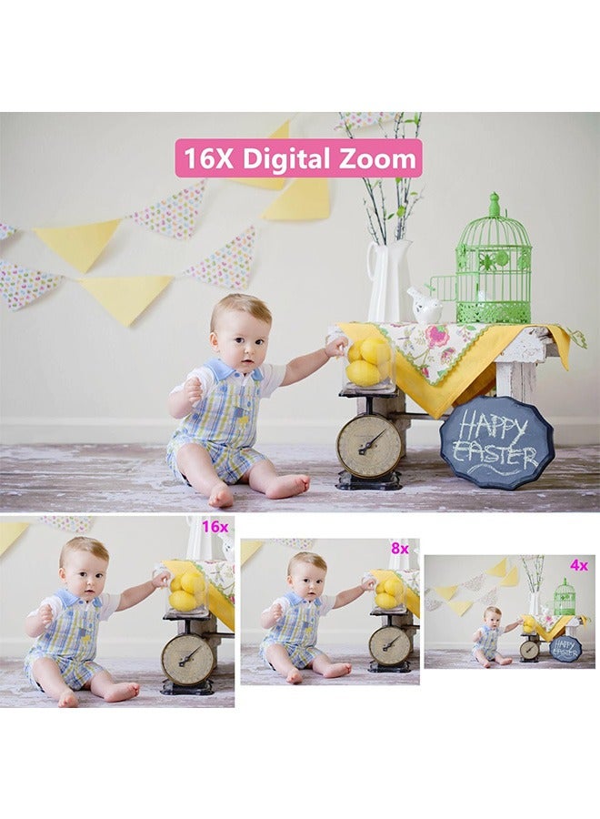 AL RAID Digital Camera, FHD 1080P Digital Camera for Kids with 32GB SD Card 16X Digital Zoom, Compact Camera Point and Shoot Digital Cameras Portable Mini Camera for Teens Students Boys Girls Seniors - Image 3