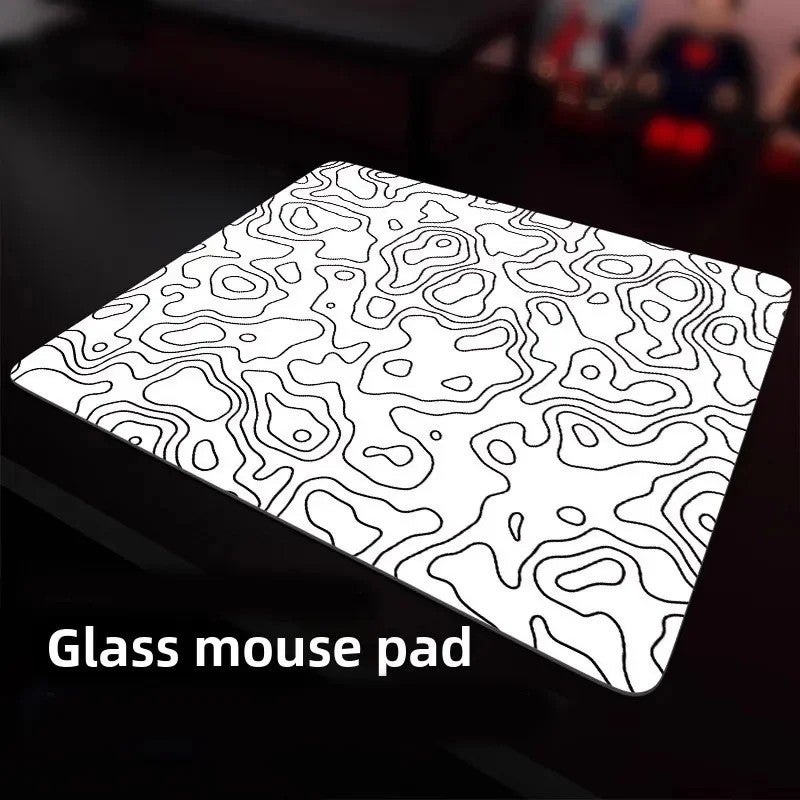 Bluejw Large Gaming Mouse Pad with Topographic Contour, Glass Surface Desk Mat for Keyboard & Computer, Protector Pad, Office Desk Accessories - Image 5