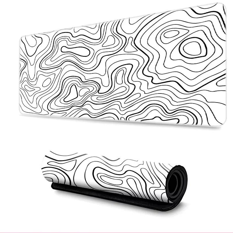 Bluejw Large Gaming Mouse Pad with Topographic Contour, Glass Surface Desk Mat for Keyboard & Computer, Protector Pad, Office Desk Accessories - Image 3