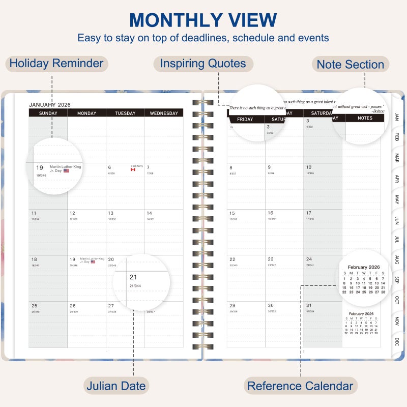 Senyar 2026 Planner, Weekly and Monthly Calendar Planner Book, Jan 2026 - Dec 2026, Planning Agenda for Desk Accessories and School Supplies - A5 (6.3'' x 8.5'') - Image 5