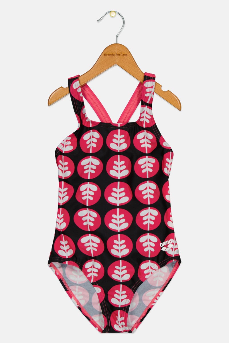 arena Toddlers Girl Allover Print Blomma One Piece Swimsuit, Multicolor - Image 1