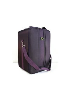 Adolfo Design Large Wig Travel Box with Top Handle, Shoulder Strap & Double Zipper, Carrying Case with Removable Head-Holding Base -Black & Purple 